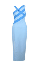 MINIKLEID MIT GESCHLITZ IN BLAU